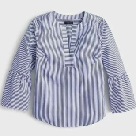 J. Crew Tops - J. Crew Bell Sleeve Popover Poplin Shirt womens 6